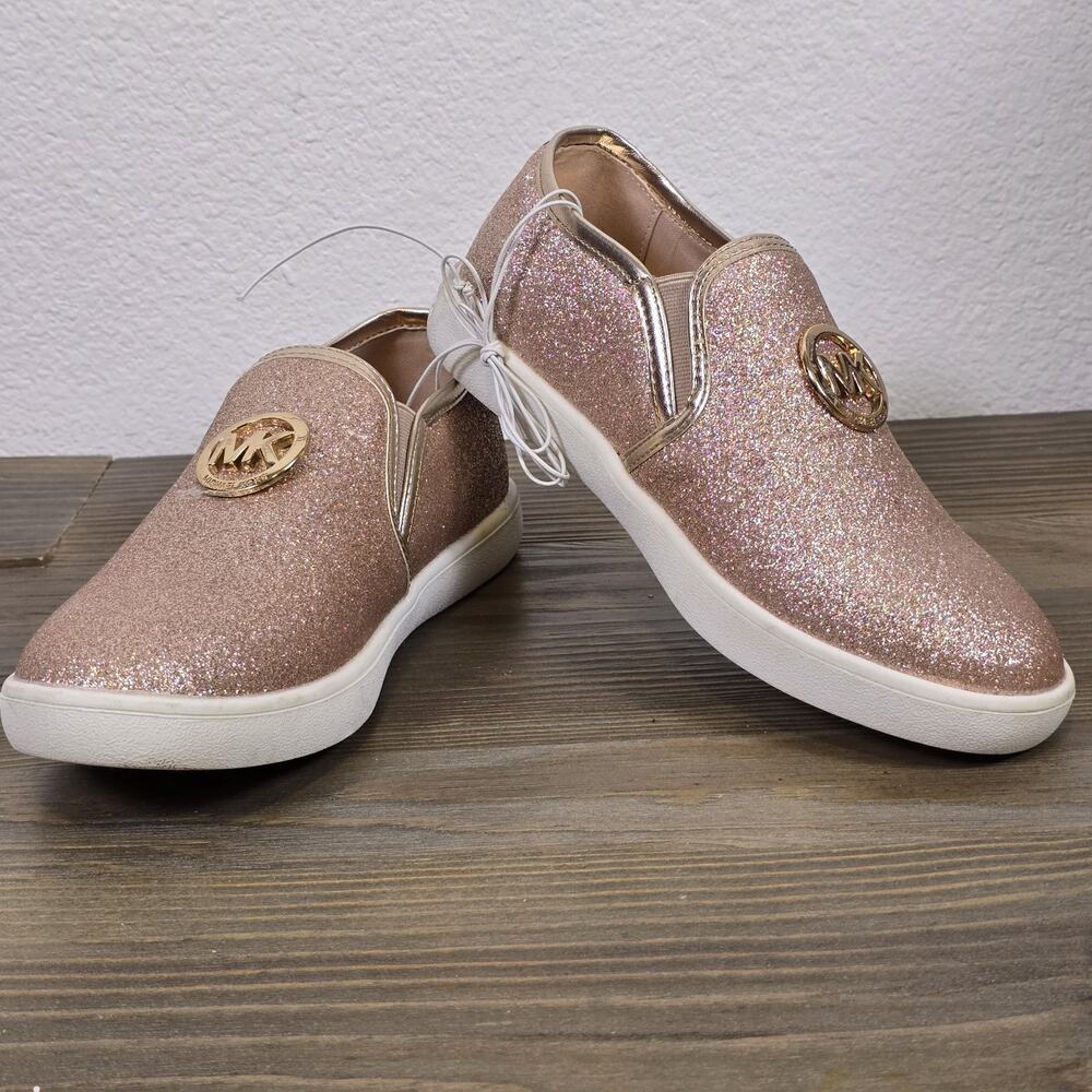 New No Box Michael Kors - Araceli Girls Sz 3 Rose Gold Slip-on Fashion Sneakers